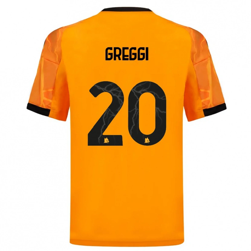 Danxen Criança Camisola Giada Greggi #20 Laranja Preto Alternativa 2025/26 Camisa