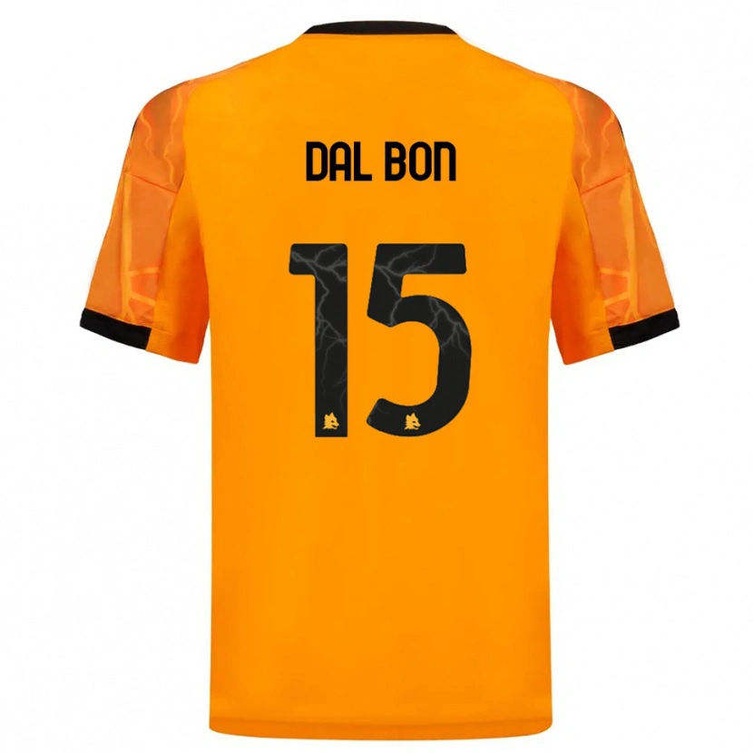 Danxen Criança Camisola Lorenzo Dal Bon #15 Laranja Preto Alternativa 2025/26 Camisa