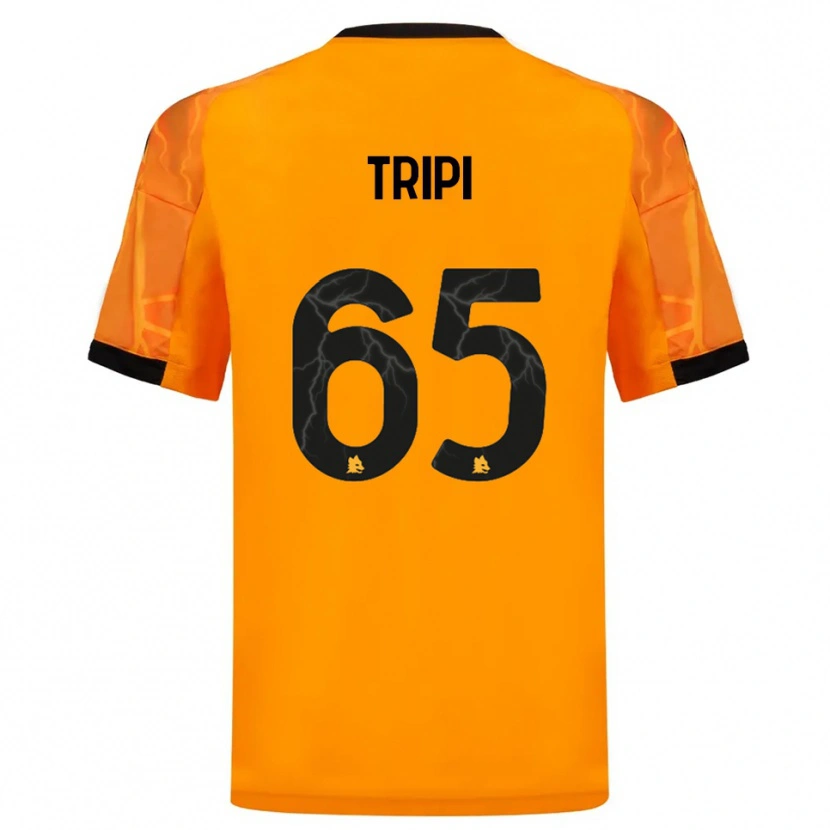 Danxen Criança Camisola Filippo Tripi #65 Laranja Preto Alternativa 2025/26 Camisa