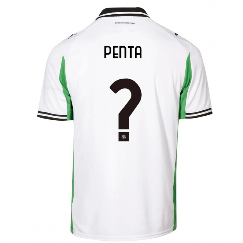 Danxen Criança Camisola Mattia Penta #0 Branco Verde Preto Alternativa 2025/26 Camisa