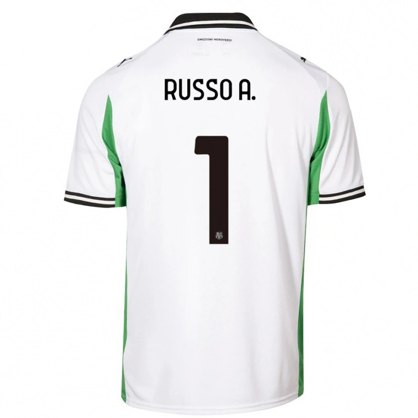 Danxen Criança Camisola Alessandro Russo #1 Branco Verde Preto Alternativa 2025/26 Camisa