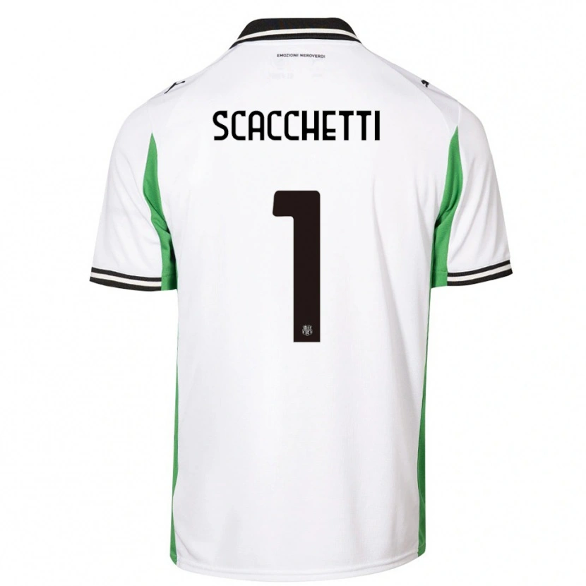 Danxen Criança Camisola Alessandro Scacchetti #1 Branco Verde Preto Alternativa 2025/26 Camisa