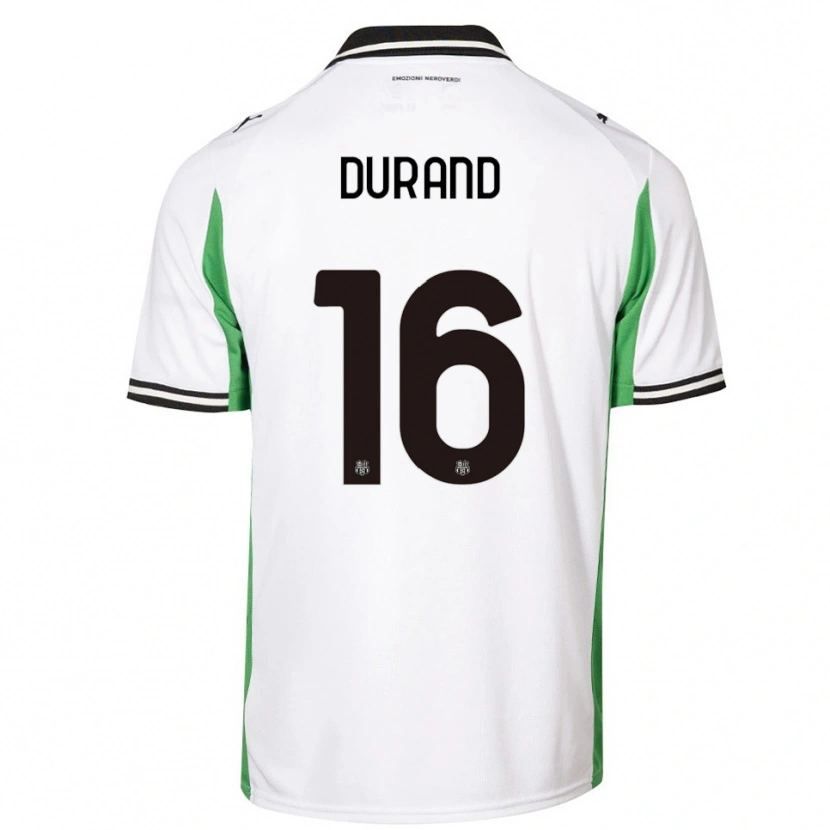 Danxen Criança Camisola Solène Durand #16 Branco Verde Preto Alternativa 2025/26 Camisa