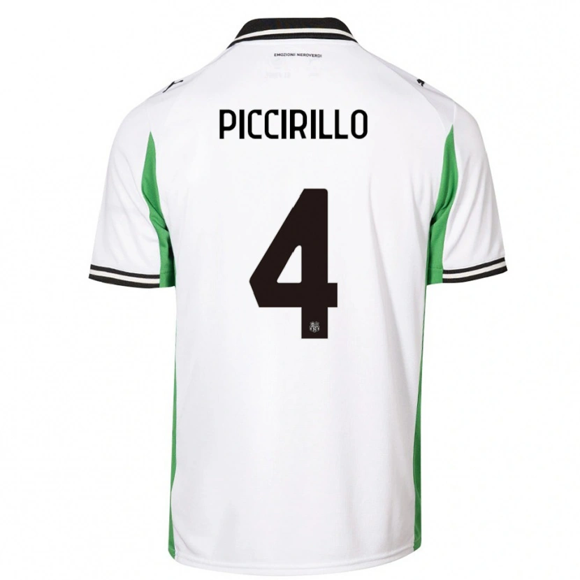 Danxen Criança Camisola Michele Piccirillo #4 Branco Verde Preto Alternativa 2025/26 Camisa