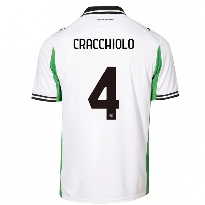 Danxen Criança Camisola Leonardo Cracchiolo #4 Branco Verde Preto Alternativa 2025/26 Camisa