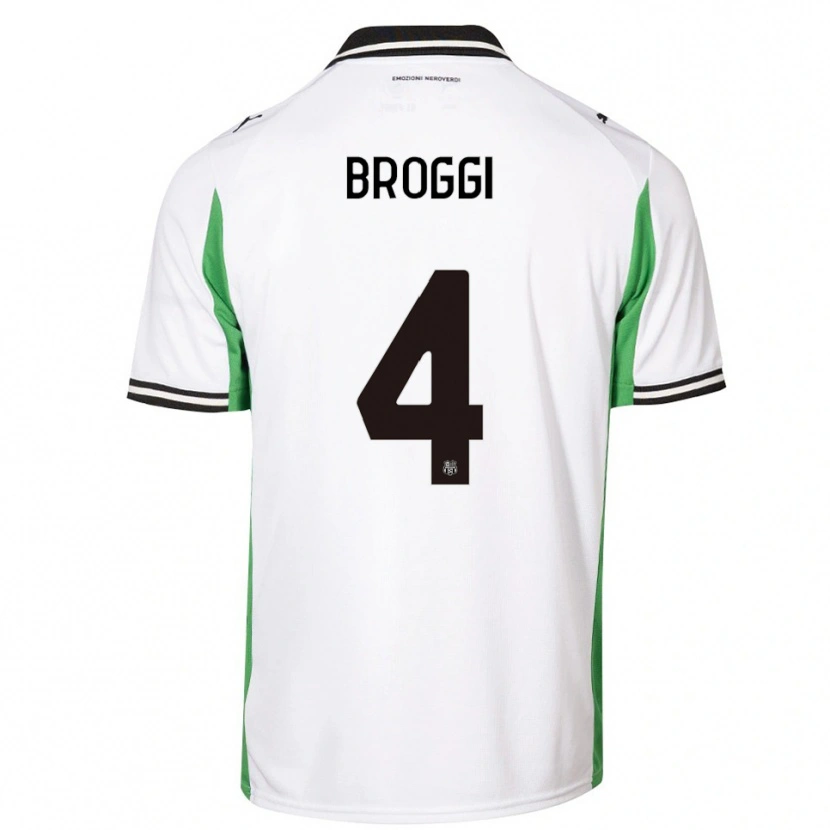 Danxen Criança Camisola Nicola Broggi #4 Branco Verde Preto Alternativa 2025/26 Camisa