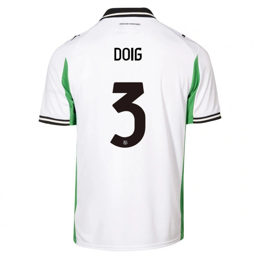 Danxen Criança Camisola Josh Doig #3 Branco Verde Preto Alternativa 2025/26 Camisa