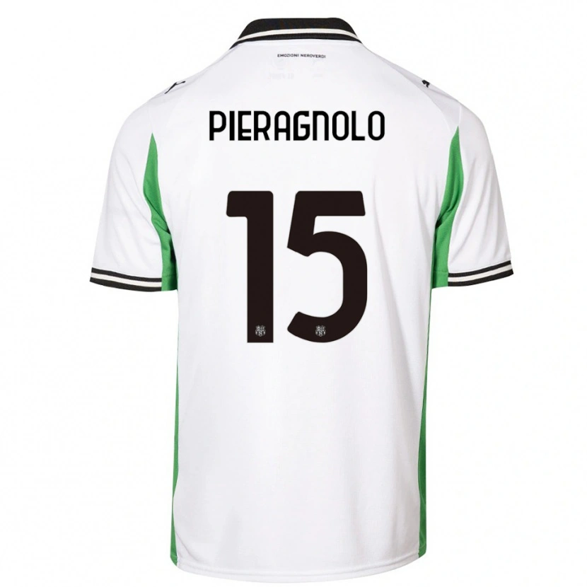 Danxen Criança Camisola Edoardo Pieragnolo #15 Branco Verde Preto Alternativa 2025/26 Camisa