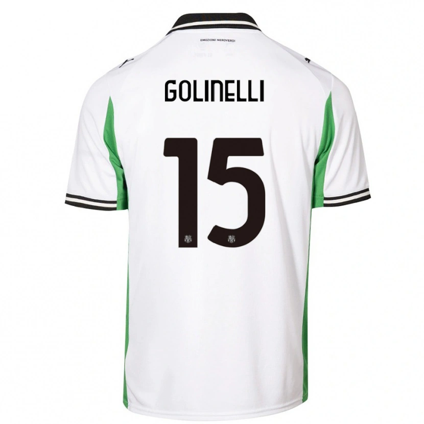 Danxen Criança Camisola Emanuele Golinelli #15 Branco Verde Preto Alternativa 2025/26 Camisa