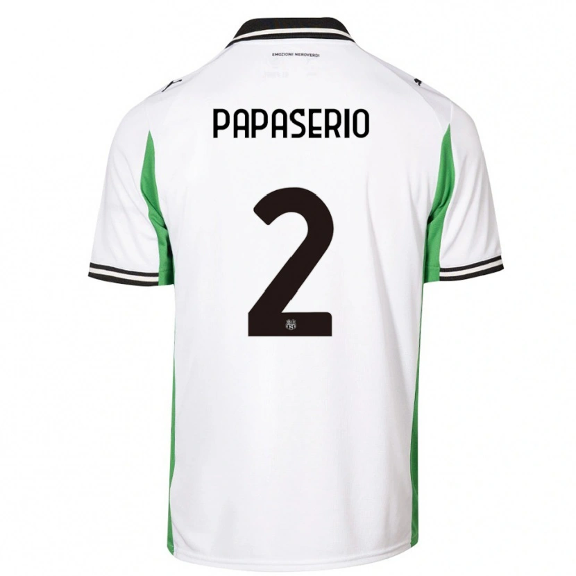 Danxen Criança Camisola Gabriele Papaserio #2 Branco Verde Preto Alternativa 2025/26 Camisa