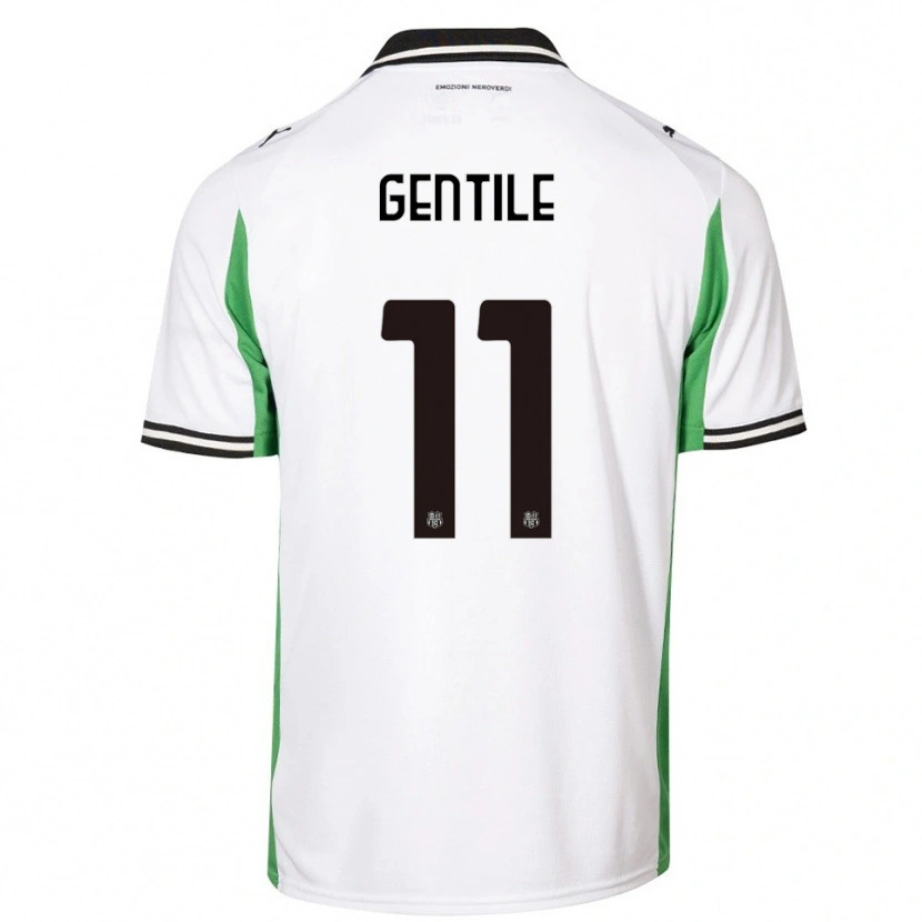 Danxen Criança Camisola Raffaele Gentile #11 Branco Verde Preto Alternativa 2025/26 Camisa