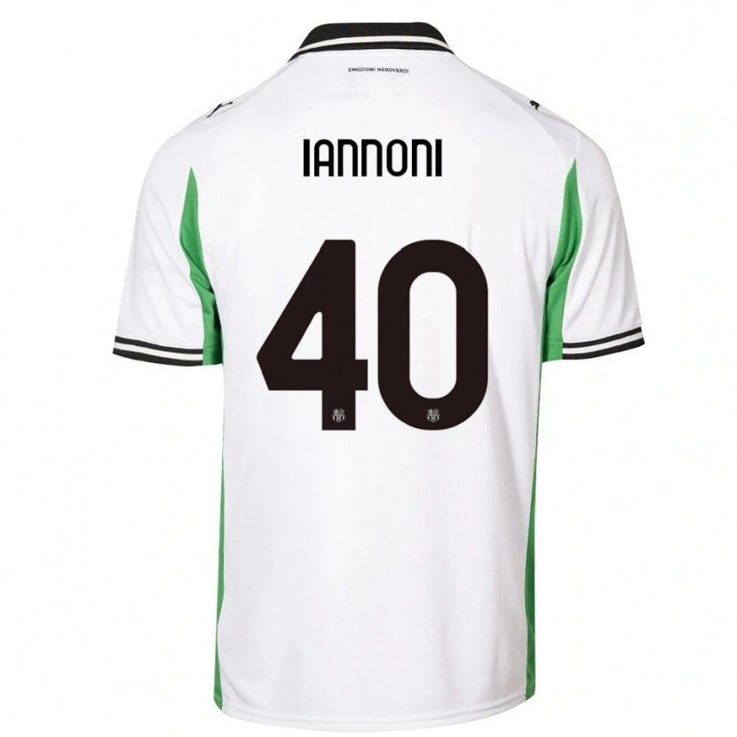 Danxen Criança Camisola Edoardo Iannoni #40 Branco Verde Preto Alternativa 2025/26 Camisa