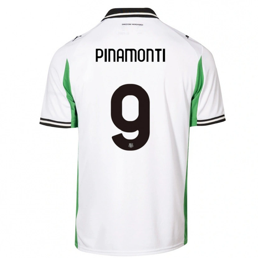 Danxen Criança Camisola Andrea Pinamonti #9 Branco Verde Preto Alternativa 2025/26 Camisa