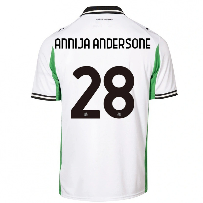 Danxen Criança Camisola Gabriela Annija Andersone #28 Branco Verde Preto Alternativa 2025/26 Camisa