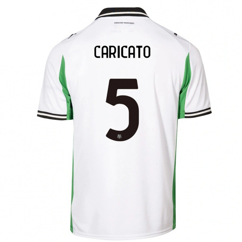 Danxen Criança Camisola Tiziano Caricato #5 Branco Verde Preto Alternativa 2025/26 Camisa