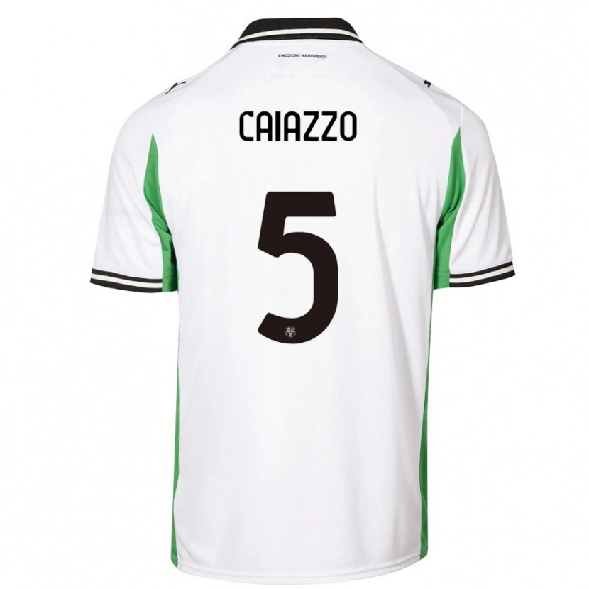 Danxen Criança Camisola Sara Caiazzo #5 Branco Verde Preto Alternativa 2025/26 Camisa