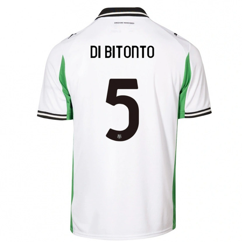 Danxen Criança Camisola Alessandro Di Bitonto #5 Branco Verde Preto Alternativa 2025/26 Camisa