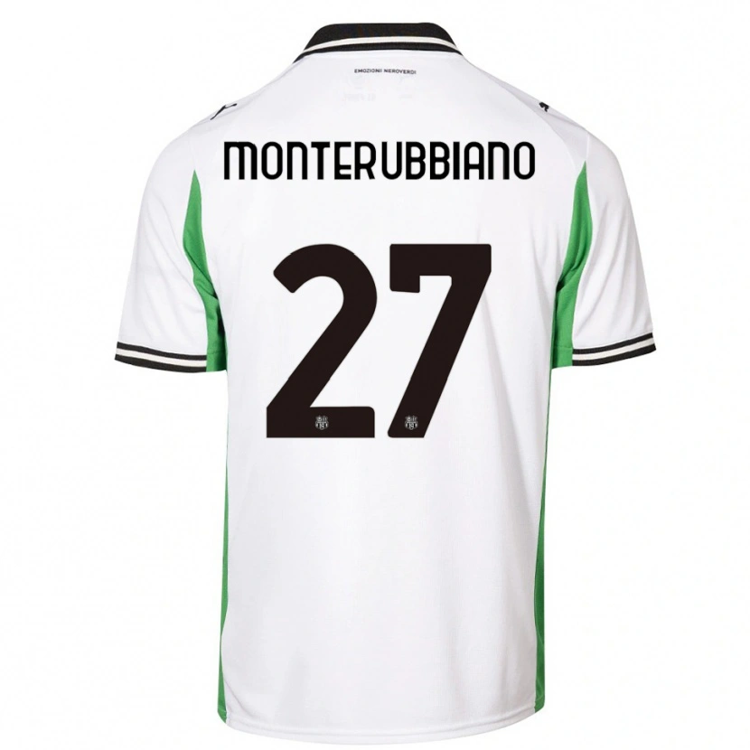 Danxen Criança Camisola Valeria Monterubbiano #27 Branco Verde Preto Alternativa 2025/26 Camisa