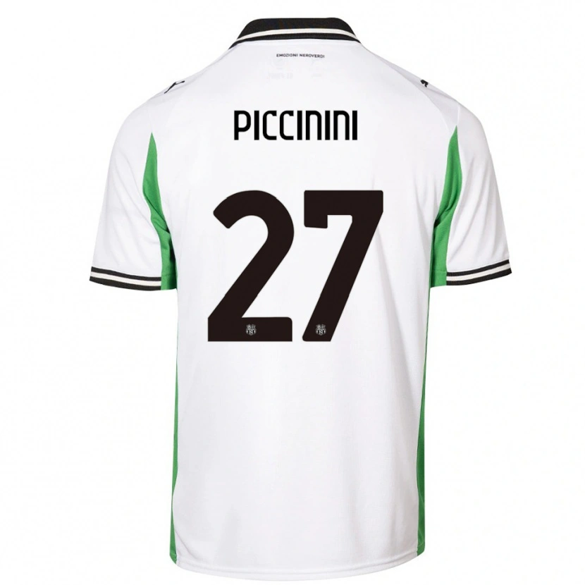 Danxen Criança Camisola Stefano Piccinini #27 Branco Verde Preto Alternativa 2025/26 Camisa