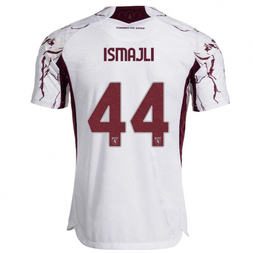 Danxen Criança Camisola Ardian Ismajli #44 Branco Borgonha Alternativa 2025/26 Camisa