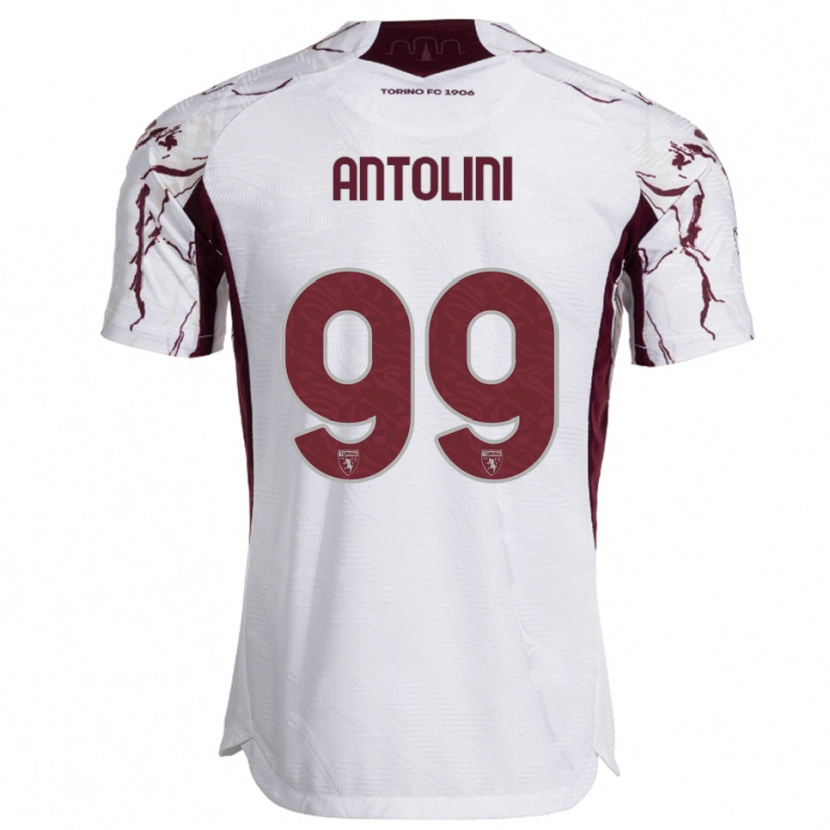 Danxen Criança Camisola Jacopo Antolini #99 Branco Borgonha Alternativa 2025/26 Camisa