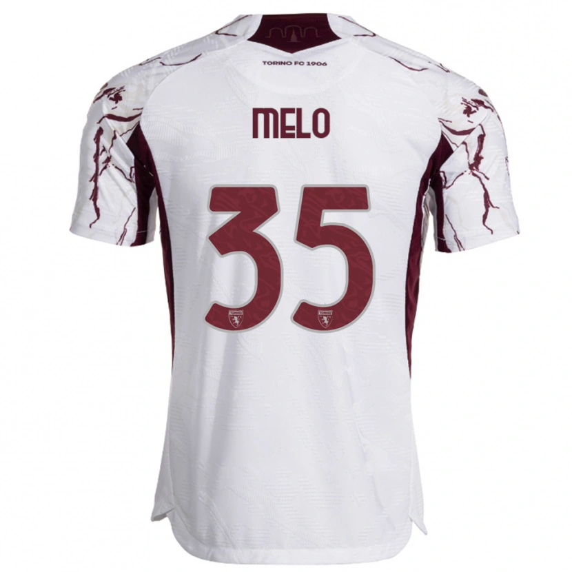 Danxen Criança Camisola Rafael Melo #35 Branco Borgonha Alternativa 2025/26 Camisa