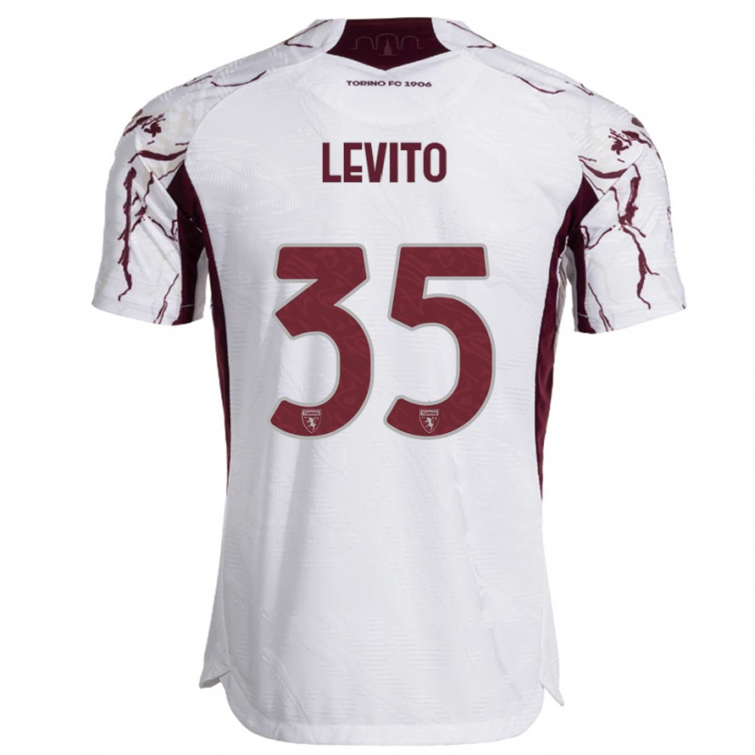 Danxen Criança Camisola Isabeau Levito #35 Branco Borgonha Alternativa 2025/26 Camisa