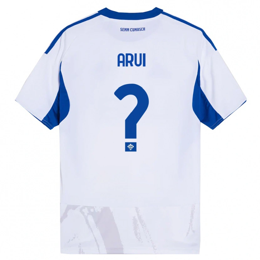 Danxen Criança Camisola Stefano Arui #0 Branco Azul Alternativa 2025/26 Camisa