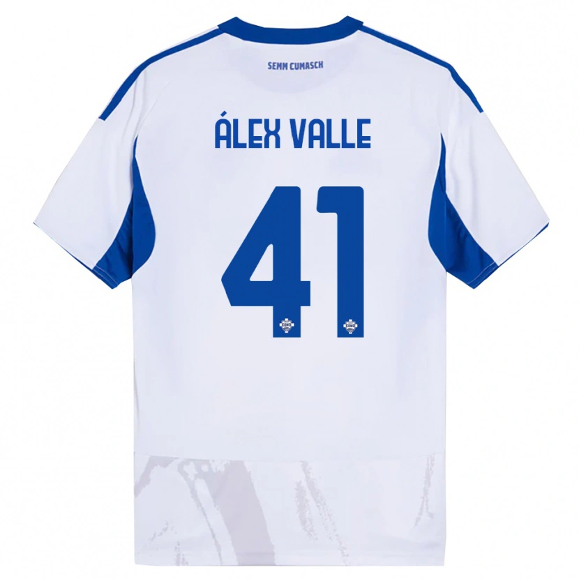 Danxen Criança Camisola Álex Valle #41 Branco Azul Alternativa 2025/26 Camisa