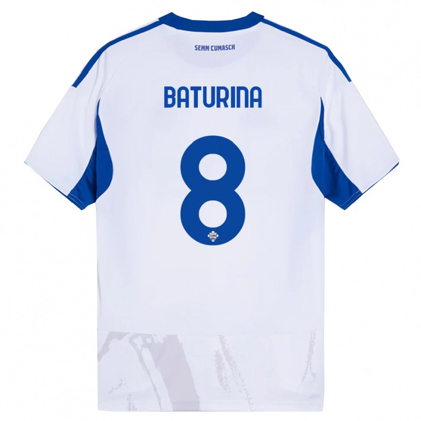 Danxen Criança Camisola Martin Baturina #8 Branco Azul Alternativa 2025/26 Camisa
