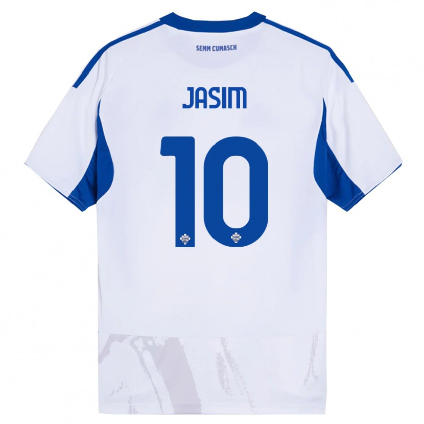 Danxen Criança Camisola Ali Jasim #10 Branco Azul Alternativa 2025/26 Camisa