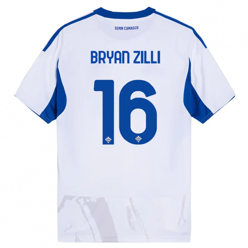 Danxen Criança Camisola Rocco Bryan Zilli #16 Branco Azul Alternativa 2025/26 Camisa