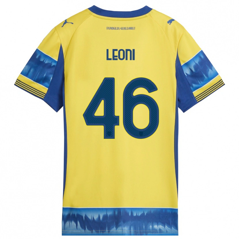 Danxen Criança Camisola Giovanni Leoni #46 Amarelo Azul Alternativa 2025/26 Camisa