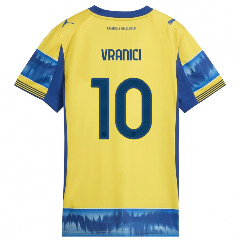 Danxen Criança Camisola Dean Vranici #10 Amarelo Azul Alternativa 2025/26 Camisa