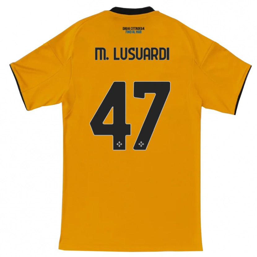 Danxen Criança Camisola Mateus Lusuardi #47 Laranja Azul Alternativa 2025/26 Camisa