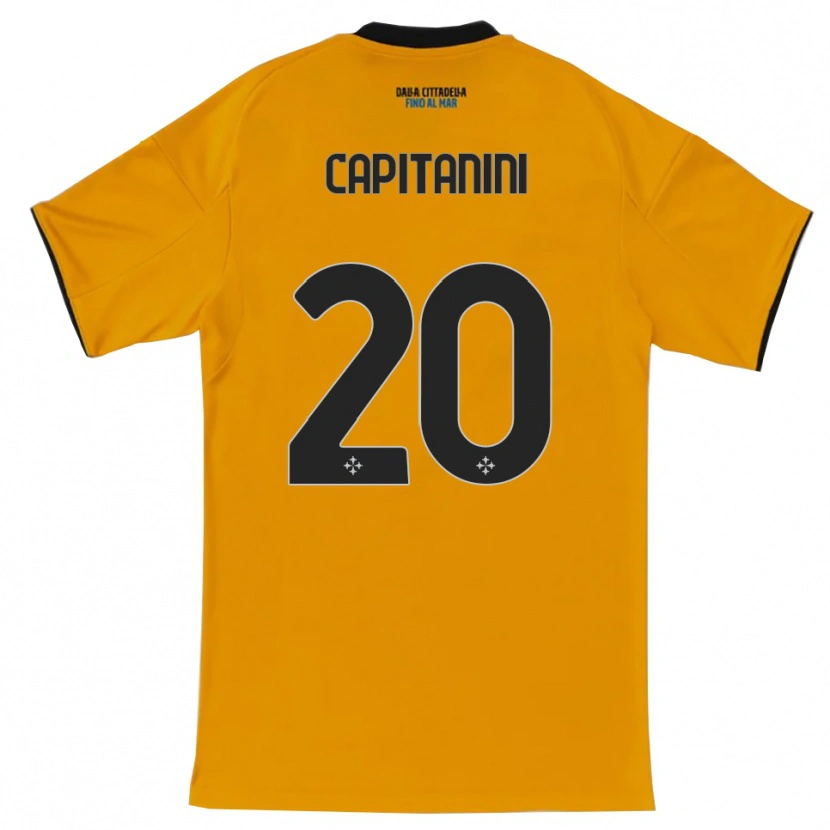 Danxen Criança Camisola Diego Capitanini #20 Laranja Azul Alternativa 2025/26 Camisa