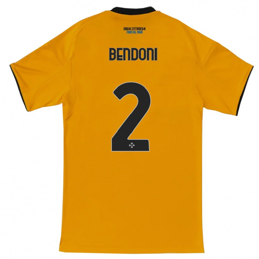 Danxen Criança Camisola Marco Bendoni #2 Laranja Azul Alternativa 2025/26 Camisa