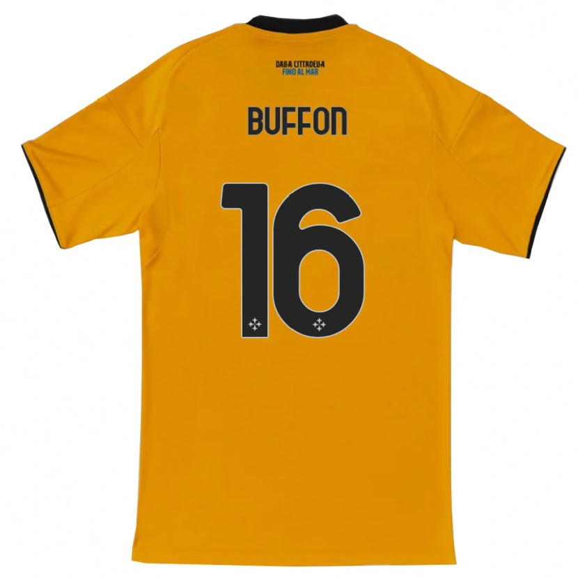 Danxen Criança Camisola Louis Buffon #16 Laranja Azul Alternativa 2025/26 Camisa