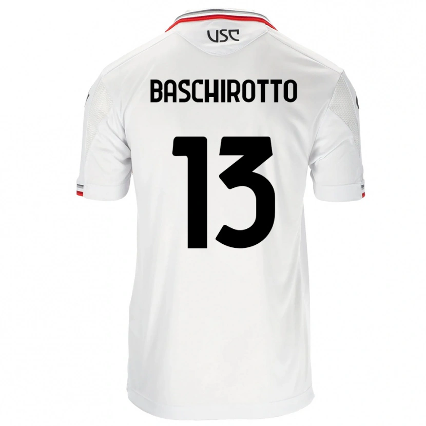 Danxen Criança Camisola Federico Baschirotto #13 Branco Vermelho Alternativa 2025/26 Camisa