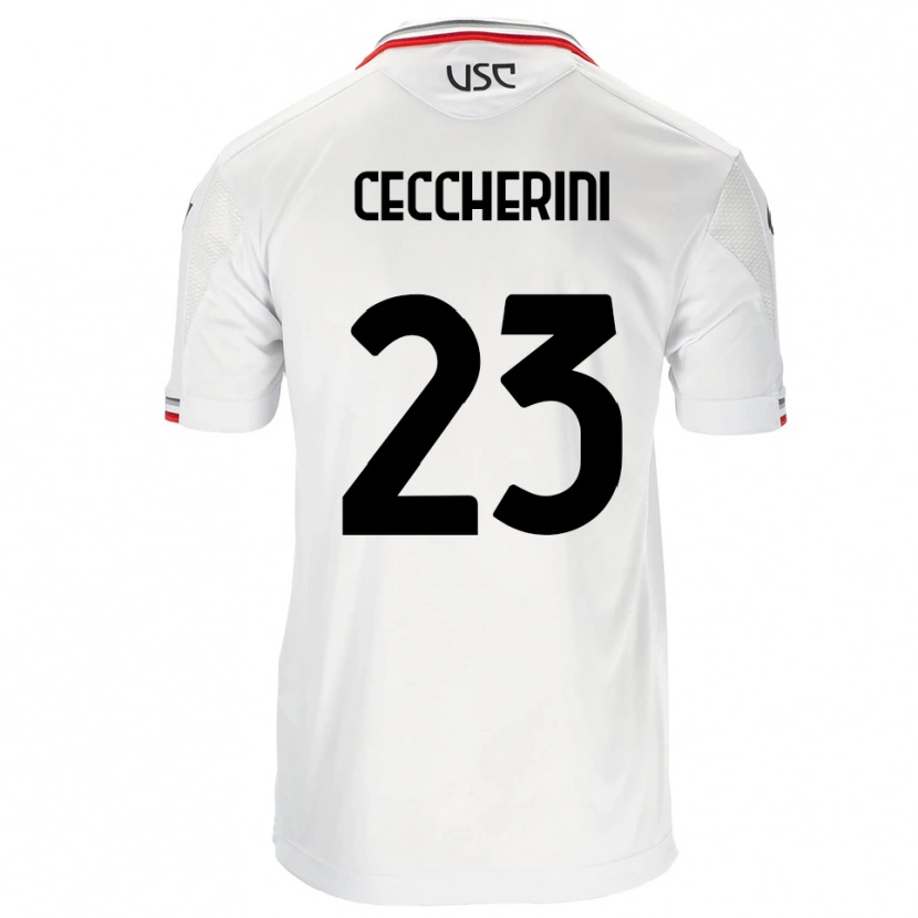 Danxen Criança Camisola Federico Ceccherini #23 Branco Vermelho Alternativa 2025/26 Camisa