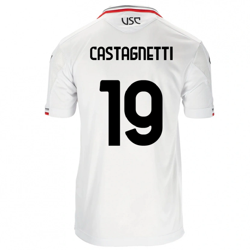 Danxen Criança Camisola Michele Castagnetti #19 Branco Vermelho Alternativa 2025/26 Camisa