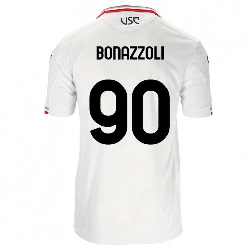 Danxen Criança Camisola Federico Bonazzoli #90 Branco Vermelho Alternativa 2025/26 Camisa