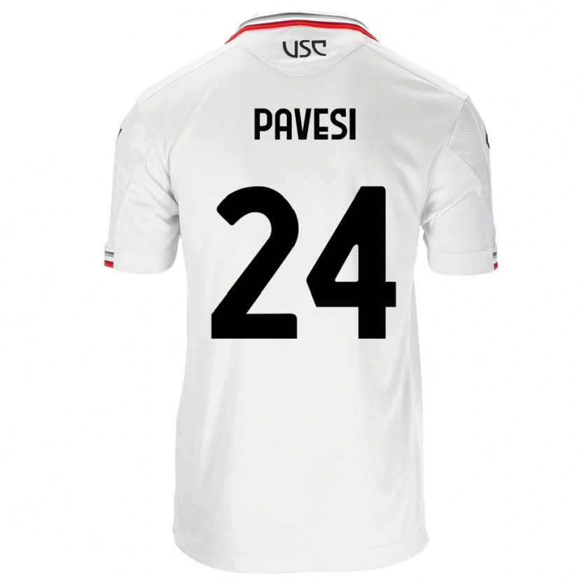 Danxen Criança Camisola Davide Pavesi #24 Branco Vermelho Alternativa 2025/26 Camisa