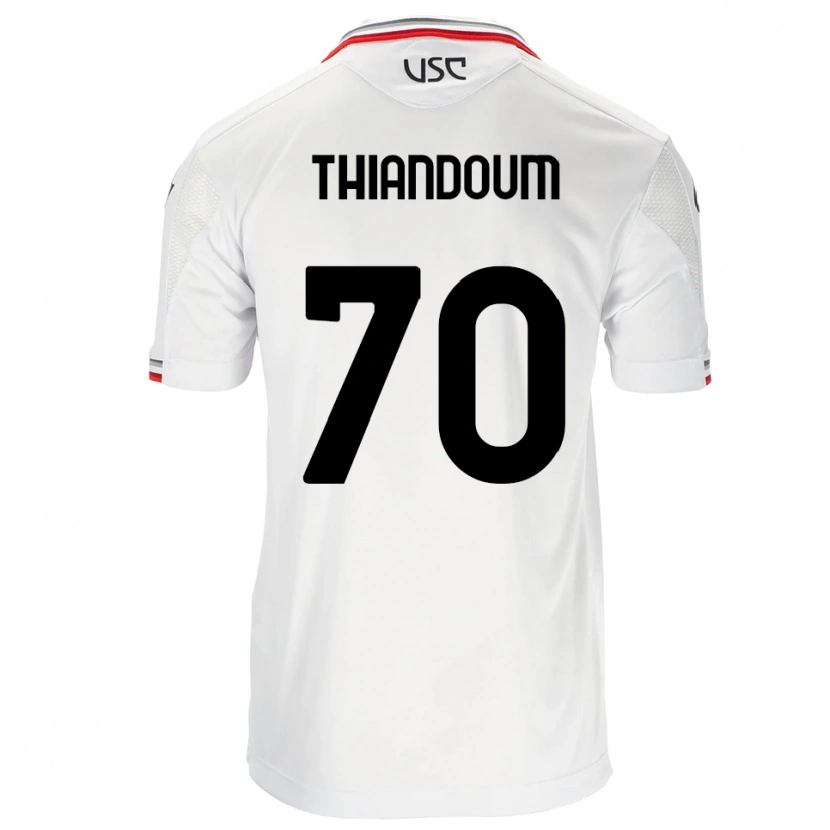 Danxen Criança Camisola Omar Thiandoum #70 Branco Vermelho Alternativa 2025/26 Camisa