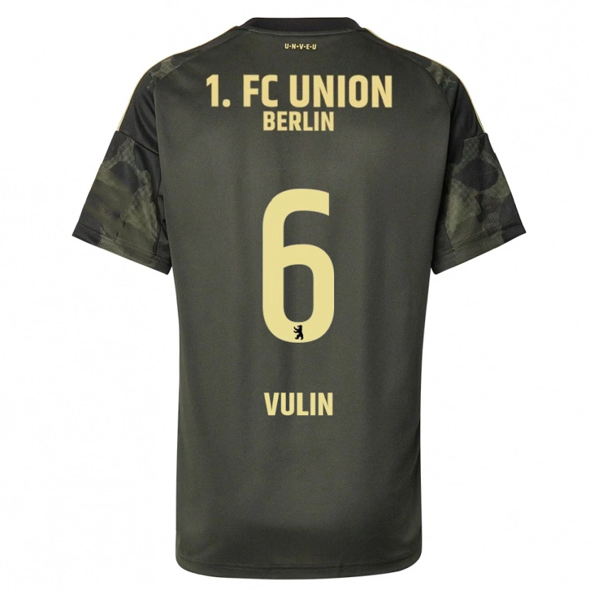Danxen Criança Camisola Luka Vulin #6 Verde Escuro Preto Alternativa 2025/26 Camisa
