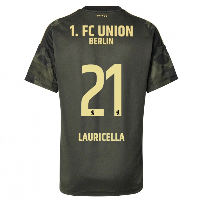 Danxen Criança Camisola Guiseppe Lauricella #21 Verde Escuro Preto Alternativa 2025/26 Camisa