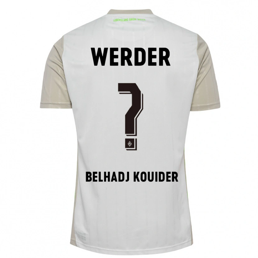 Danxen Criança Camisola Mahfoud Belhadj Kouider #0 Branco Preto Alternativa 2025/26 Camisa
