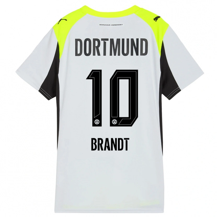 Danxen Criança Camisola Julian Brandt #10 Amarelo Fluorescente Alternativa 2025/26 Camisa