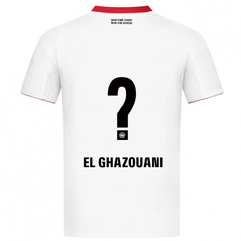 Danxen Criança Camisola Mohamed El Ghazouani #0 Branco Vermelho Alternativa 2025/26 Camisa