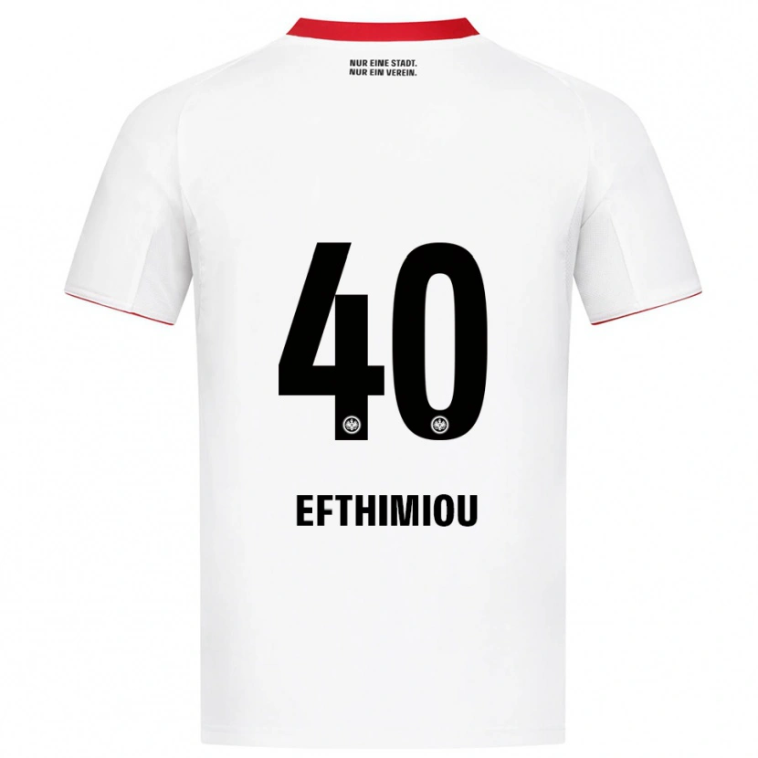 Danxen Criança Camisola Sissis Efthimiou #40 Branco Vermelho Alternativa 2025/26 Camisa